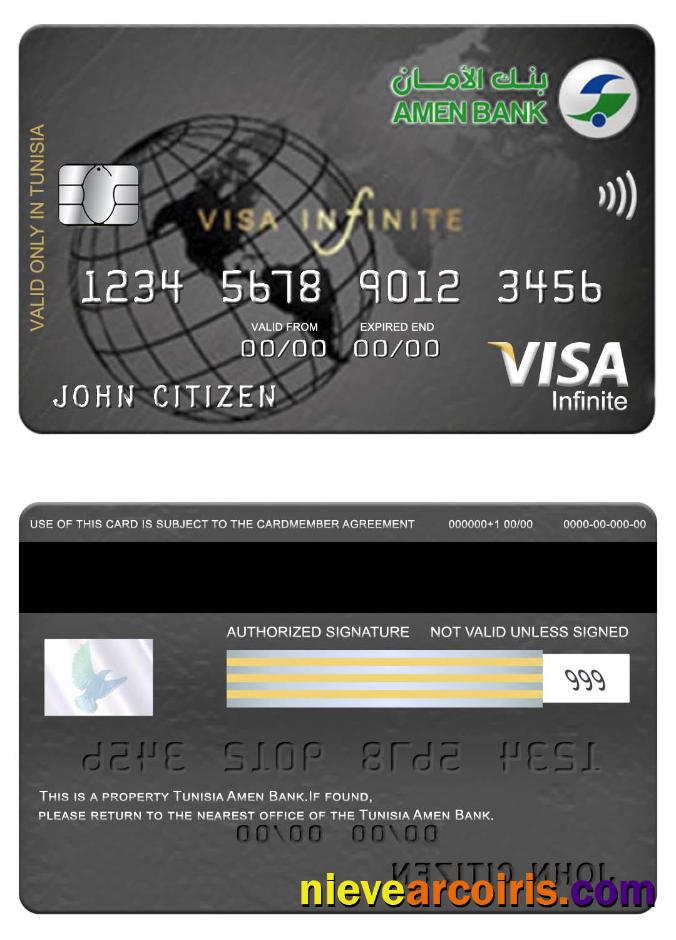 Tunisia Amen Bank infinite visa card